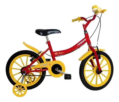 Bicicleta Infantil Monark Kids Aro 16 Vermelha Vermelho/amarelo