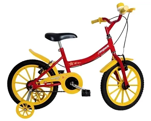 Bicicleta Infantil Monark Kids Aro 16 Vermelha Vermelho/amarelo