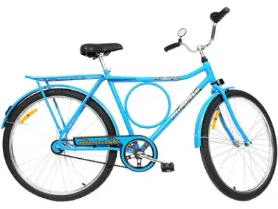 Bicicleta Monark Passeio Barra Circular Aro 26 Azul Freio Contra Pedal