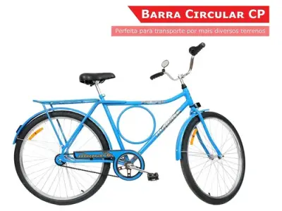 Bicicleta Passeio Monark Barra Circular Cp Aço R26 Azul