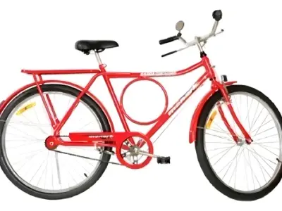 Bicicleta Passeio Monark Barra Circular Fi Aro 26 Vermelho Aço Carbono