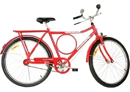 Bicicleta Passeio Monark Barra Circular Fi Aro 26 Vermelho Aço Carbono