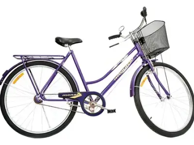 Bicicleta Urbana Monark Tropical Roxa Aro 26 Freio Varão Cesto Roxo