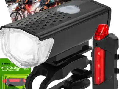 Kaizu Kit Farol e Lanterna Recarregável USB