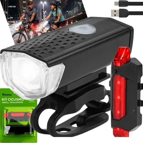 Kaizu Kit Farol e Lanterna Recarregável USB