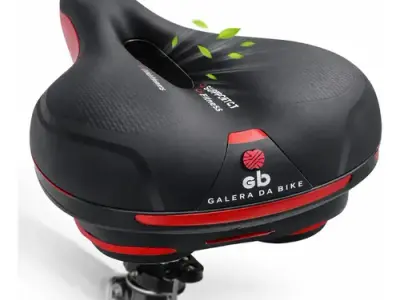 Selim Mtb Vazado Antiprostático Gel Galera Da Bike Fita Refletiva
