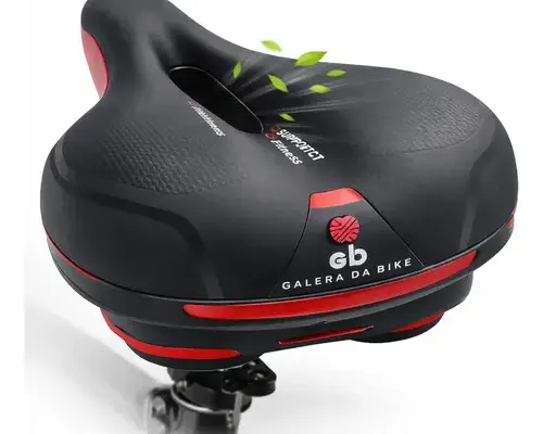 Selim Mtb Vazado Antiprostático Gel Galera Da Bike Fita Refletiva