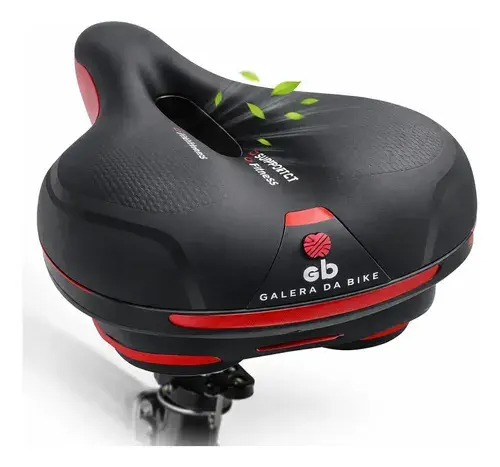 Selim Mtb Vazado Antiprostático Gel Galera Da Bike Fita Refletiva